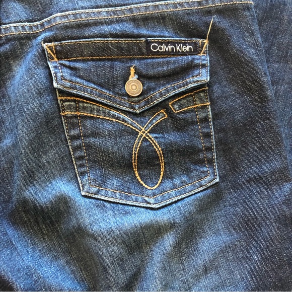 Calvin Klein Jeans Lean Boot Button Flap Rear Pockets Size 12 - (I0723B) - Picture 6 of 8